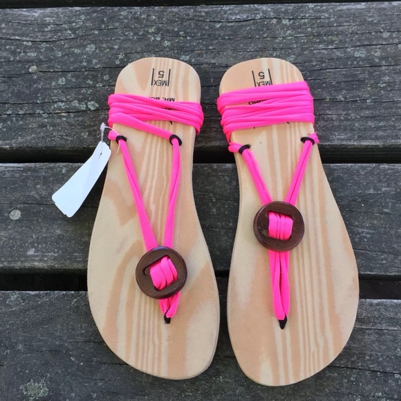 Mr Buho Lace Up Ankle Wrap Sandal Flat Flip Flop 7 - Picture 2 of 8